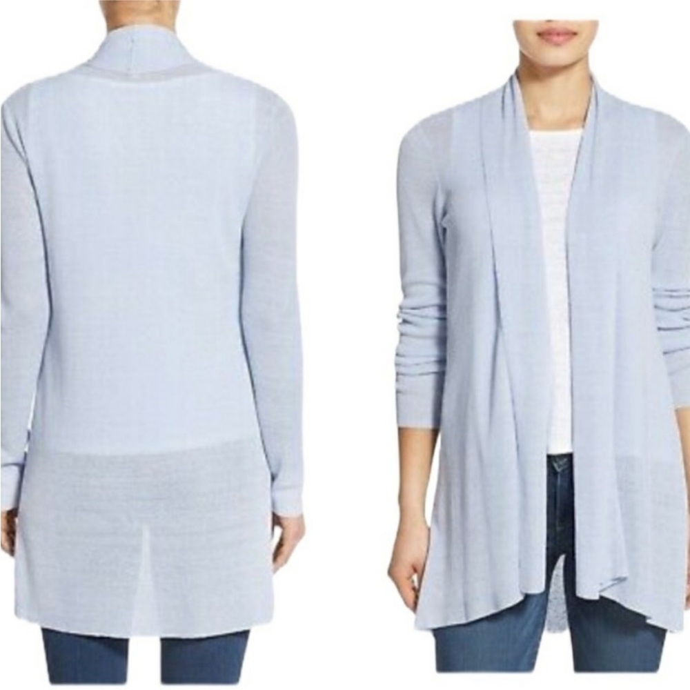 SOLD! $300 NWT EILEEN FISHER baby blue lightweight linen-blend cardigan XL